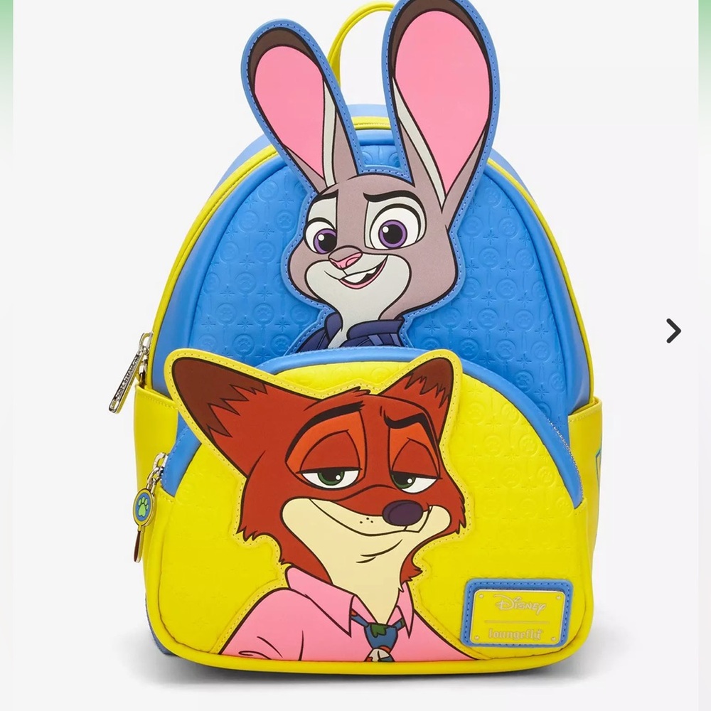 Loungefly Disney Zootopia Nick & Judy Stacked Mini Kids Backpack Hard Tag New!